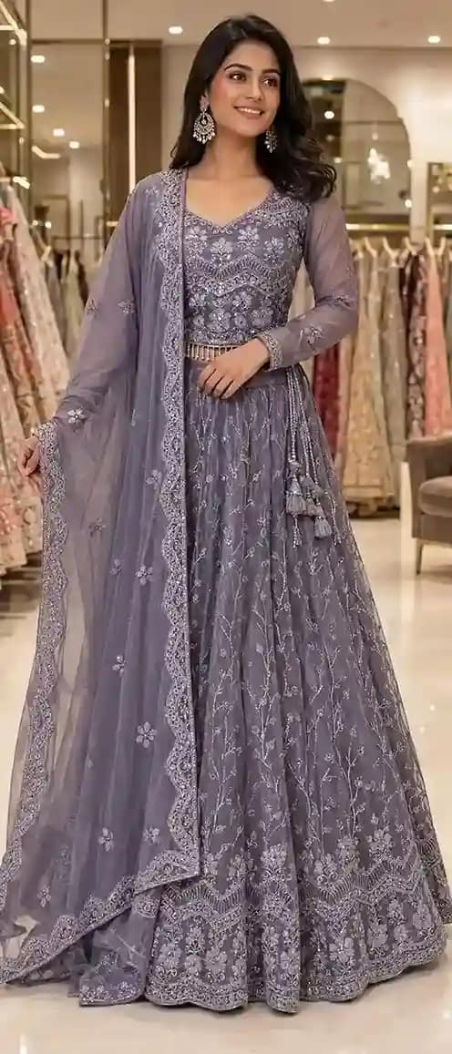 Fully Stitched Fendy Silk Designer Lehenga - Image 7