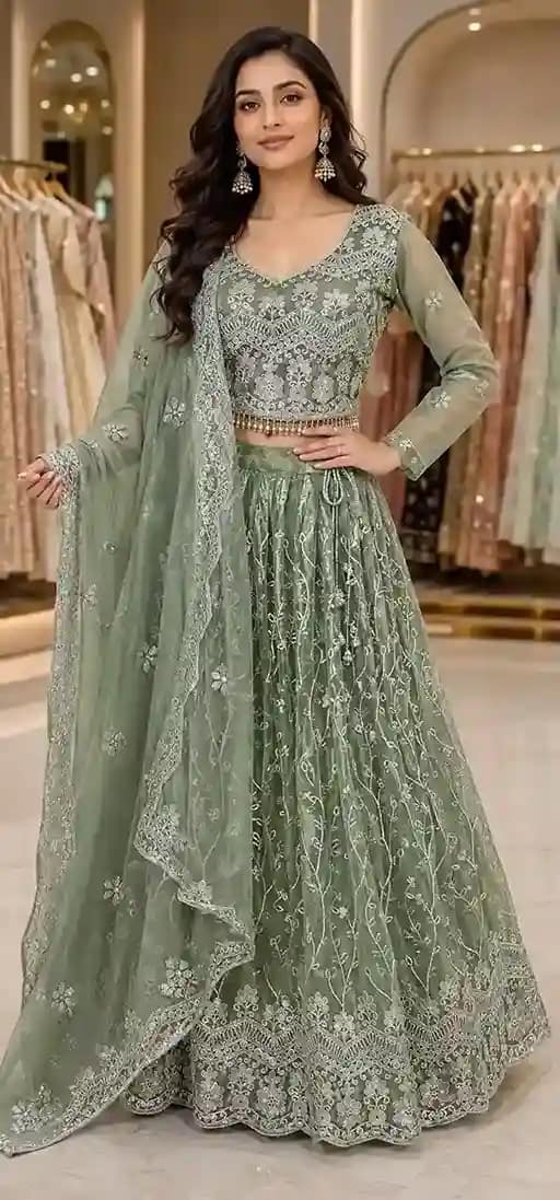 Fully Stitched Fendy Silk Designer Lehenga - Image 5