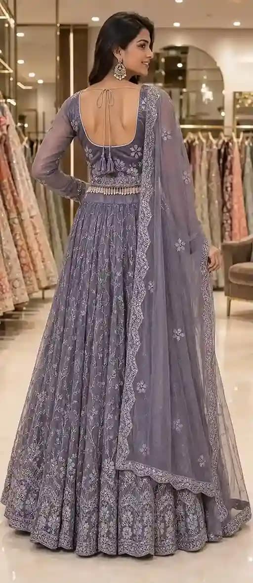 Fully Stitched Fendy Silk Designer Lehenga - Image 12
