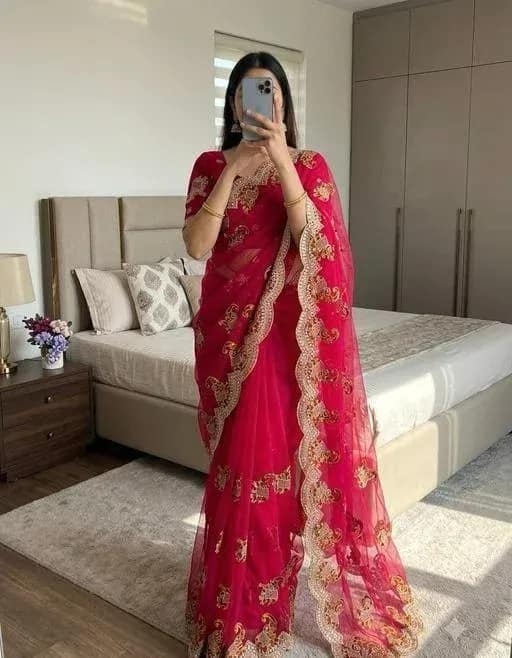 Ready-to-Wear Net Embroidered Saree 4 Ready-to-Wear Net Embroidered Saree5