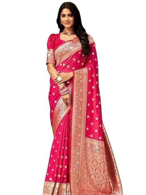 Rani Pink Banarasi Saree 3 Rani Pink Banarasi Saree