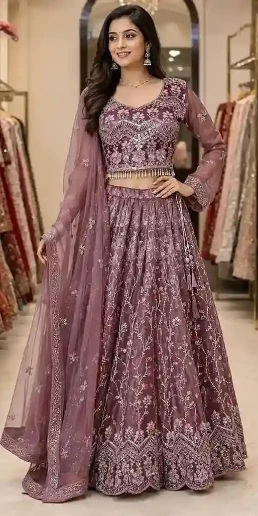 Fully Stitched Fendy Silk Designer Lehenga - Image 10