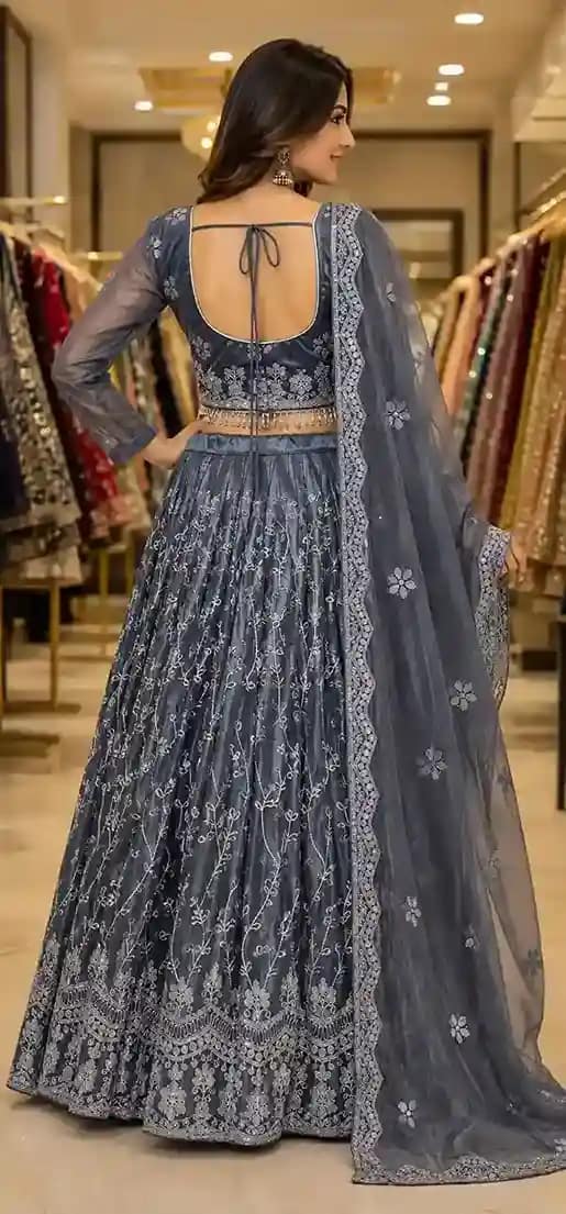 Fully Stitched Fendy Silk Designer Lehenga - Image 11