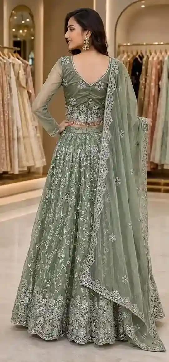 Fully Stitched Fendy Silk Designer Lehenga - Image 6