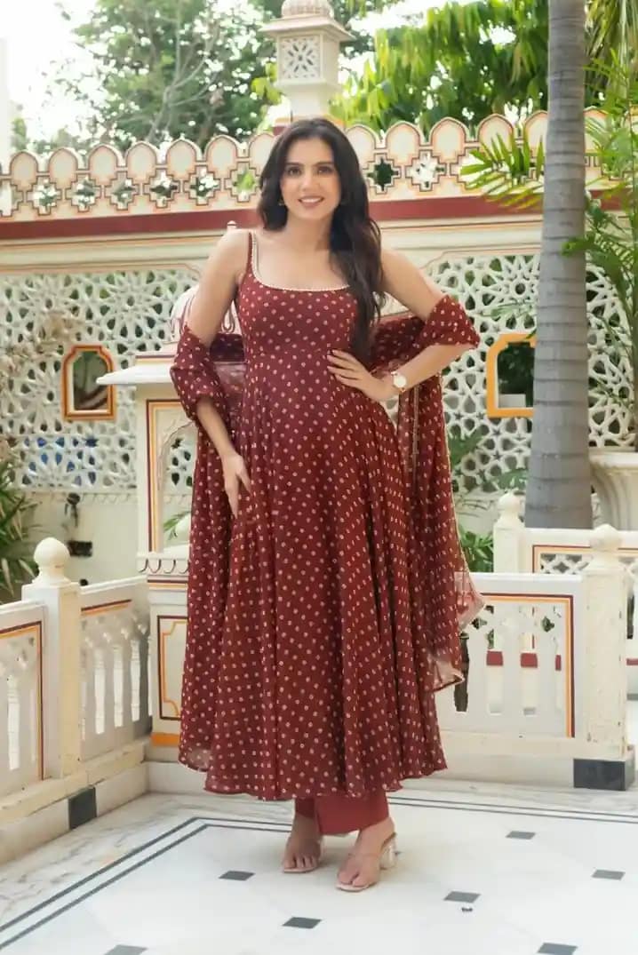 Designer Georgette Kurta Pant Dupatta Set - Image 2