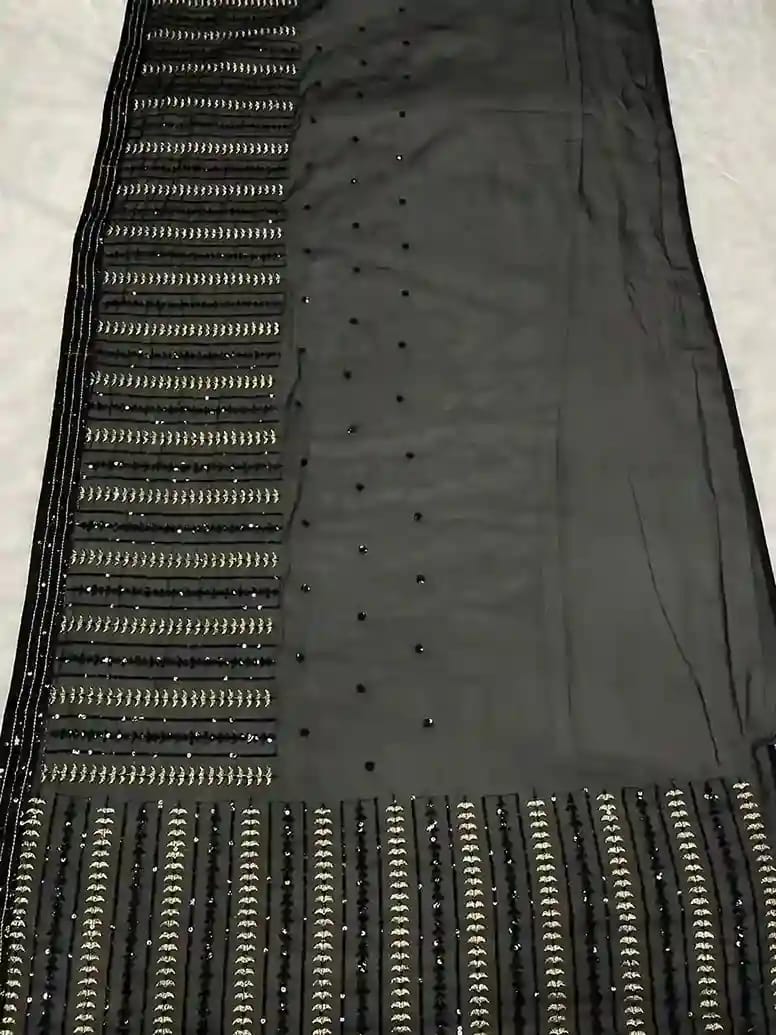 Soft Georgette 3mm Sequins Saree with Lace Border 3 Soft Georgette 3mm Sequins Saree with Lace Border - Image 3