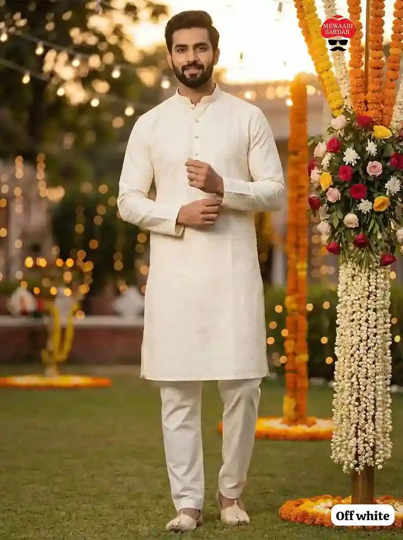 Shubh Silk Jacquard Kurta Pyjama Set 11 Shubh Silk Jacquard Kurta Pyjama Set - Image 11