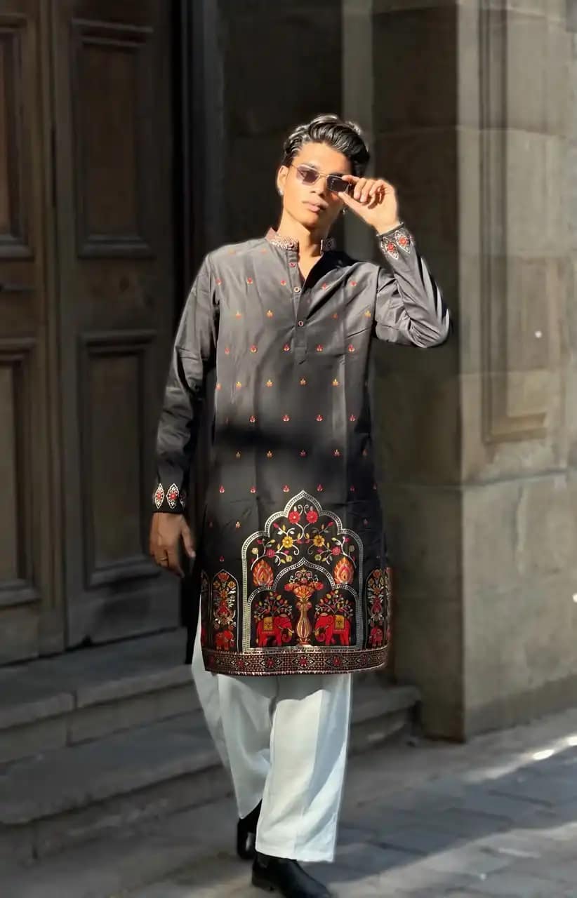 Royal Hathi Silk Kurta 1 Royal Hathi Silk Kurta