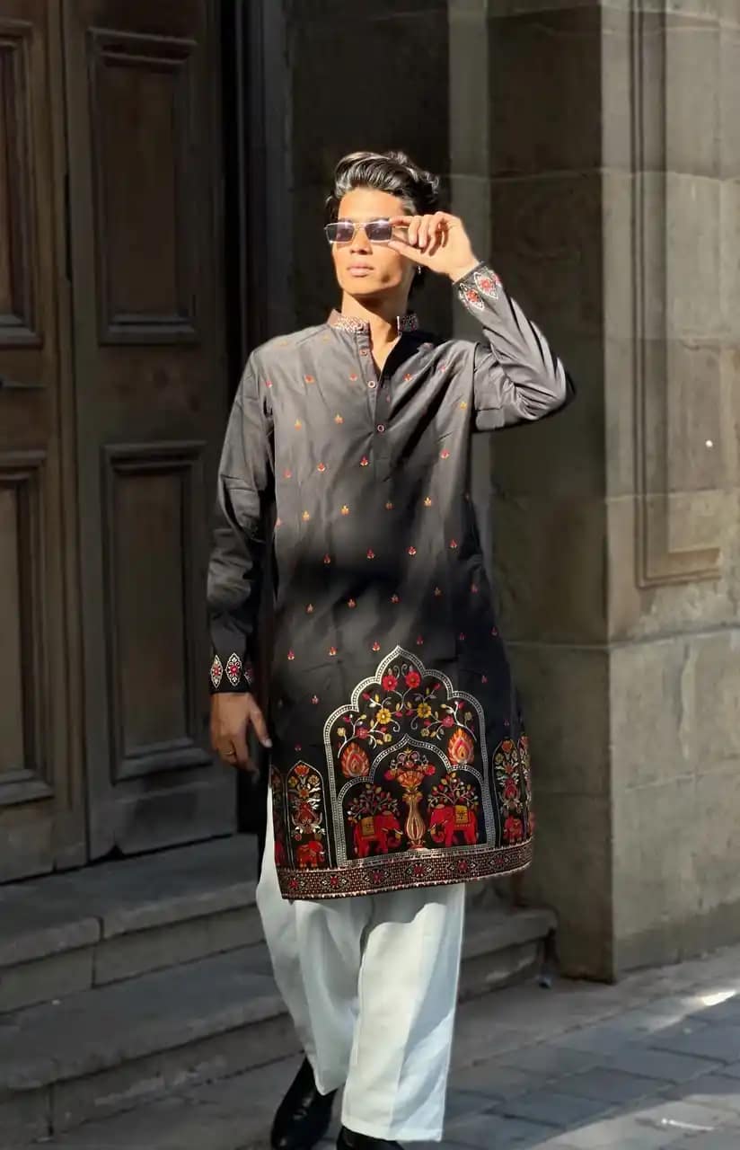 Royal Hathi Silk Kurta 3 Royal Hathi Silk Kurta - Image 3