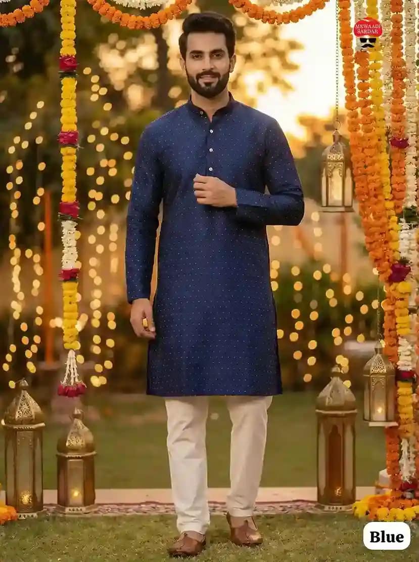 Shubh Silk Jacquard Kurta Pyjama Set 10 Shubh Silk Jacquard Kurta Pyjama Set - Image 10