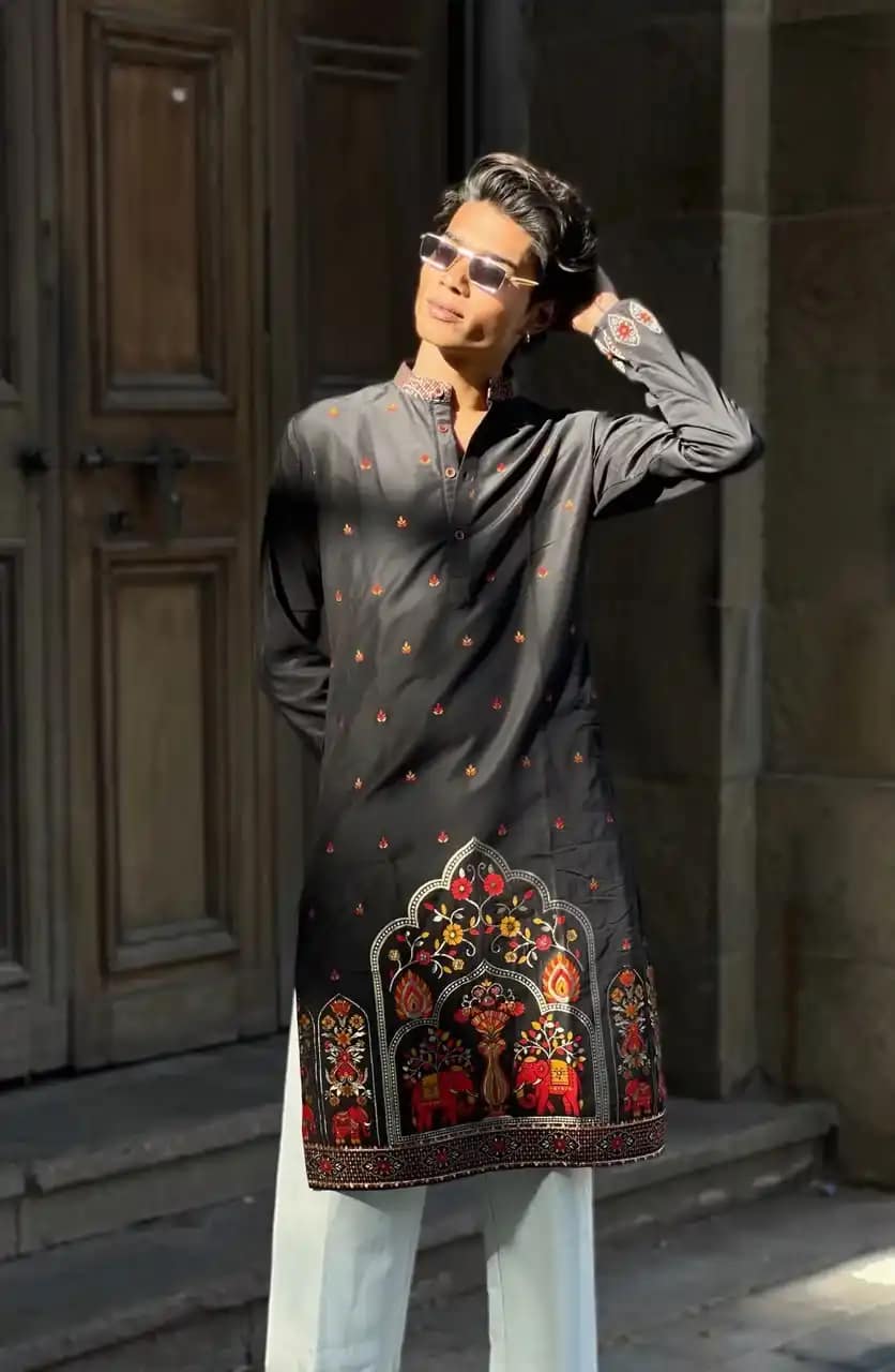 Royal Hathi Silk Kurta 4 Royal Hathi Silk Kurta - Image 4