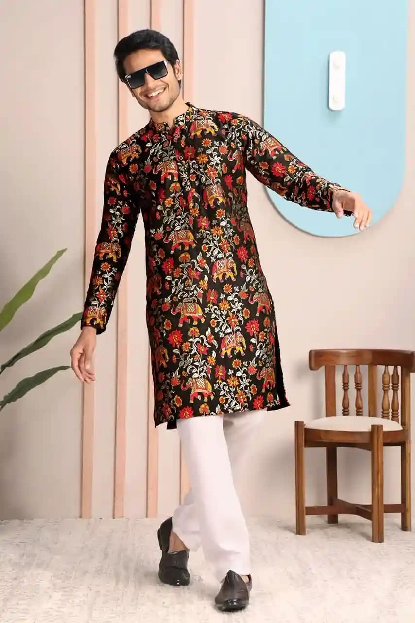 Elephant Silk Kurta 5 Elephant Silk Kurta - Image 5