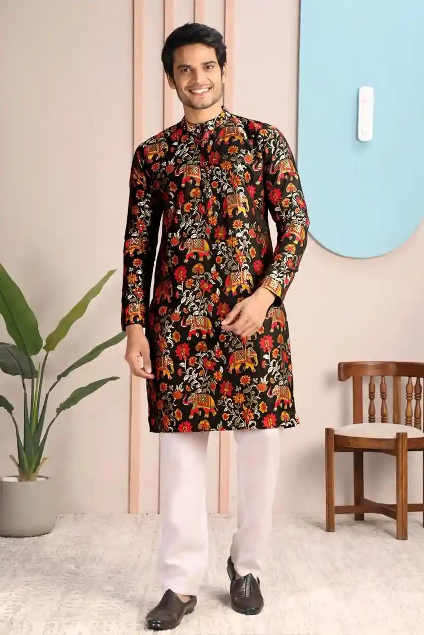 Elephant Silk Kurta 2 Elephant Silk Kurta - Image 2
