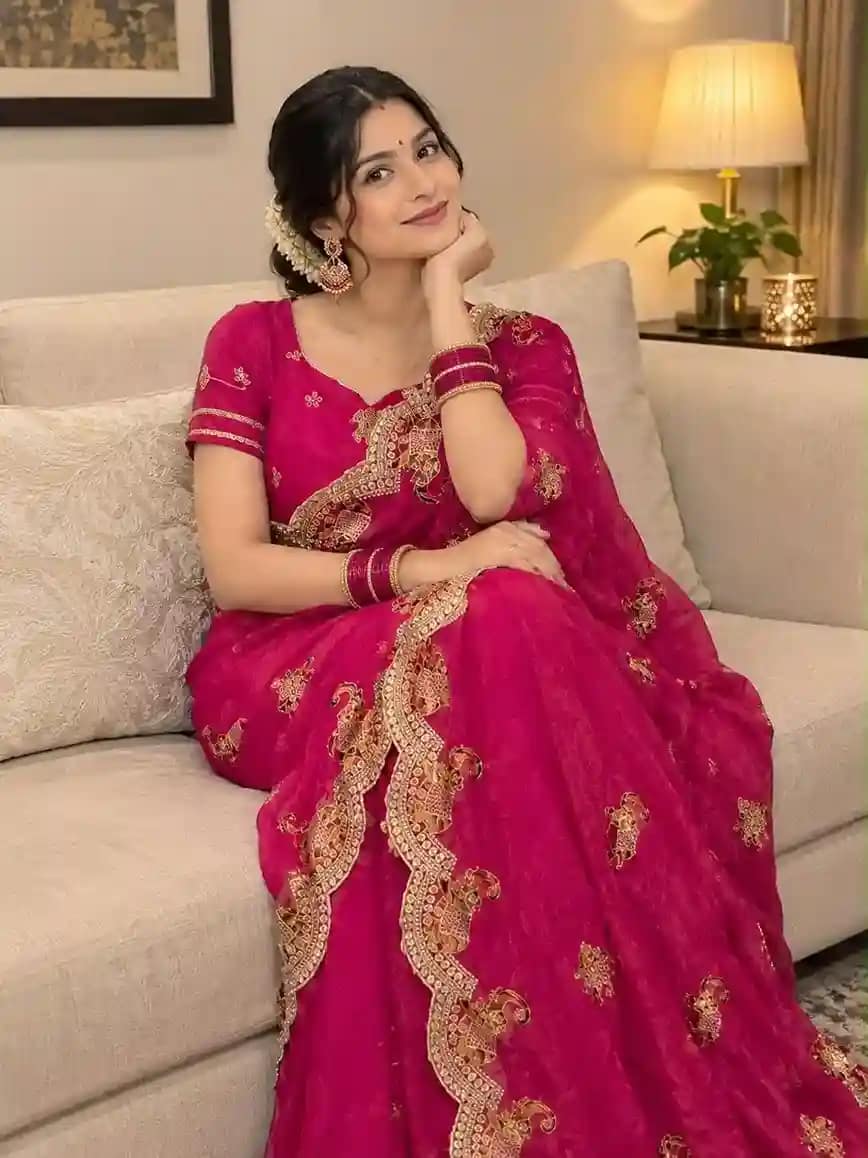 Ready-to-Wear Net Embroidered Saree 1 Ready-to-Wear Net Embroidered Saree5